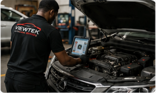 Viewtek Autocare technician servicing a vehicle